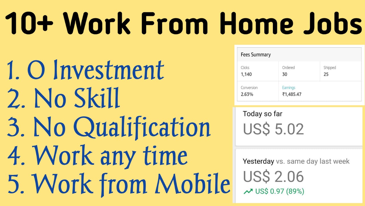 online jobs from home without registration fee
