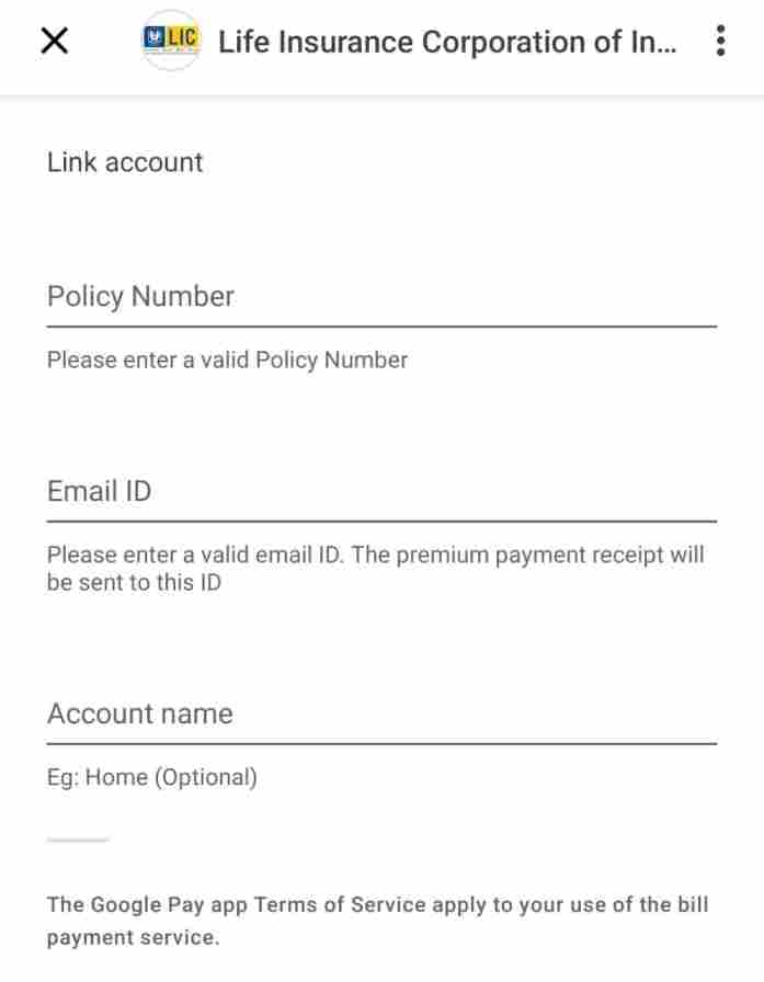 lic premium payment through google pay