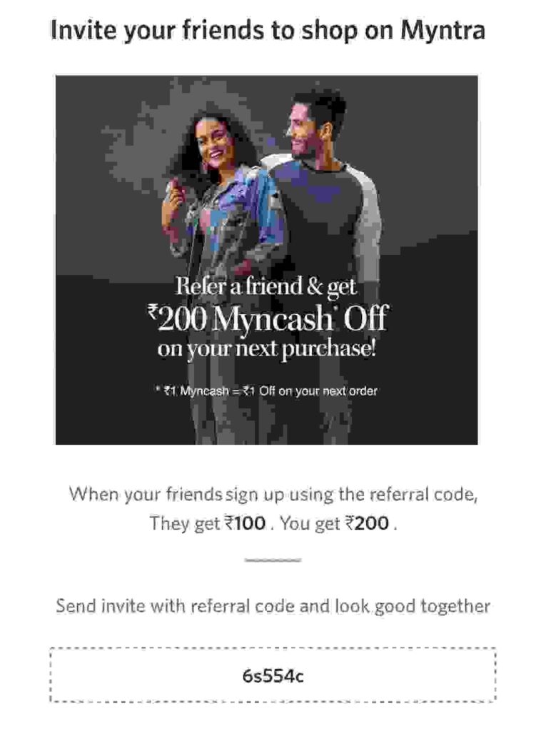 myntra referral code