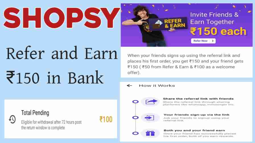 Shopsy by Flipkart refer and earn money in Bank